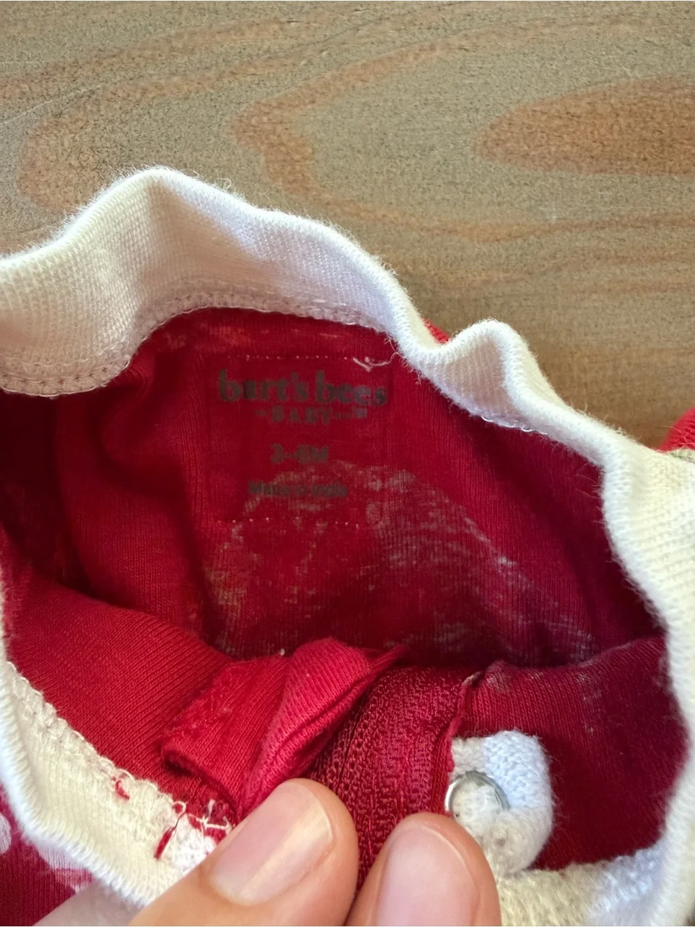 Burt’s Bees Holiday Candy-Print Red Baby One-Piece Footed Pajamas - 3-6 Months